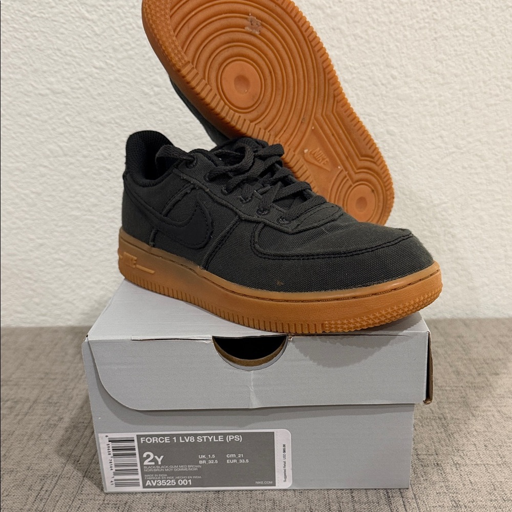 Nike Air Force 1 Black and Brown Sneakers